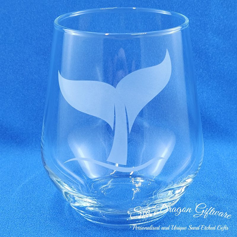 Whale Tail Stemless Wine Glass